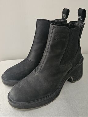 SOREL Hi-Line Womens Black Waterproof Pull On Chelsea Boots